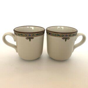 Pair of Noritake Chaparral Coffee Mugs 3.75" Cups 8482 Stoneware